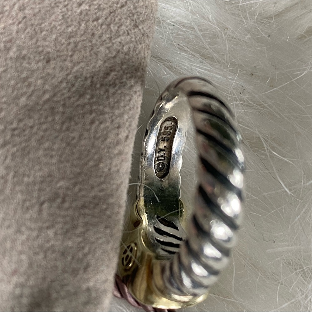 David Yurman Amethyst and Gold Cable Ring - Picture 6 of 10
